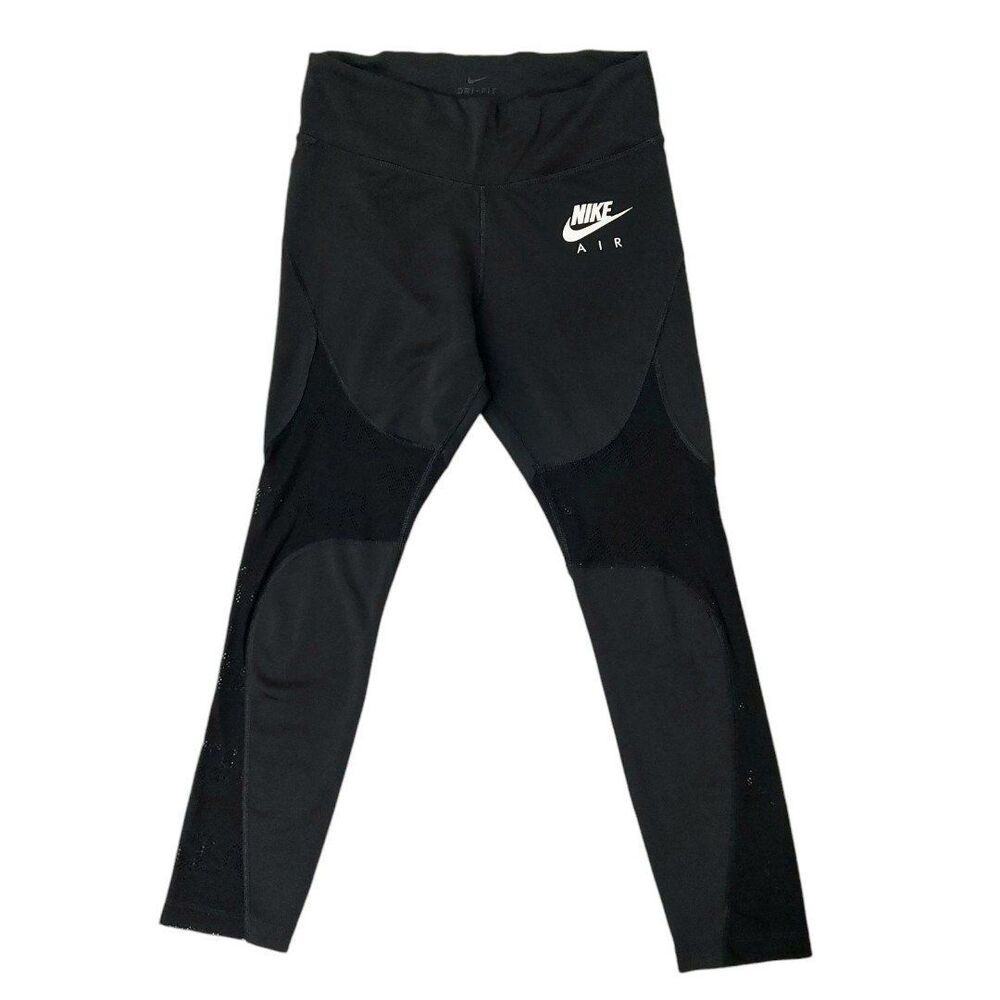 Nike Air 7/8 Ankle Tights Womens Small Black Mesh Running Breathable Athletic